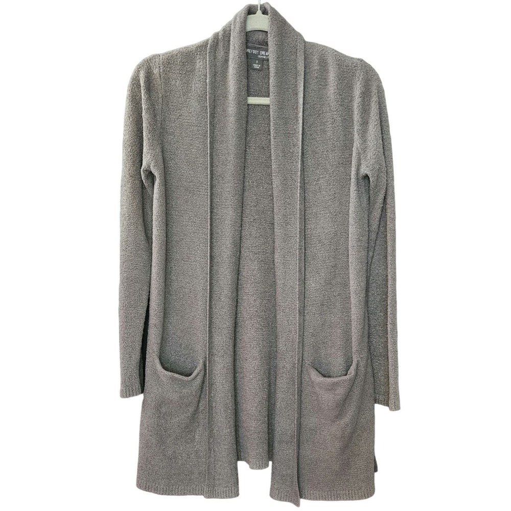 Womens Grey Barefoot Dreams Cardigan.  Size Small.